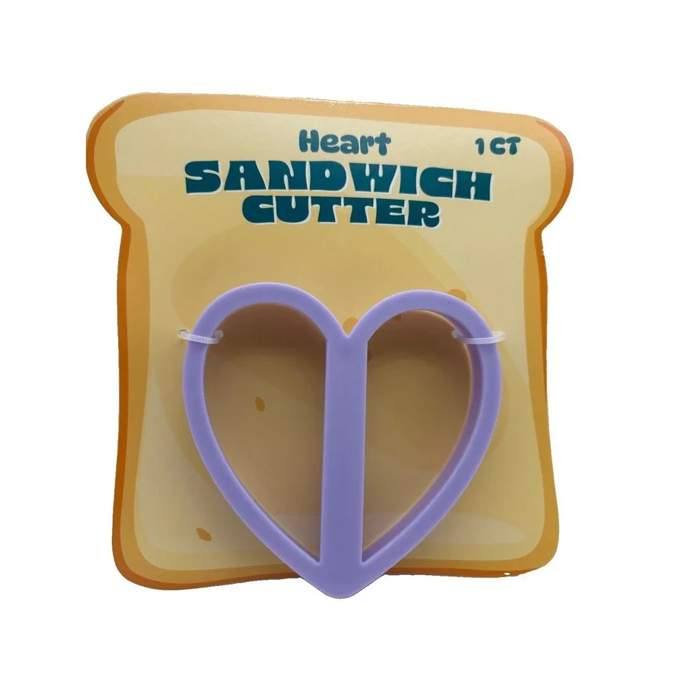 2 Pc Kids Sandwich Cutter Set Heart Dinosaur Plastic Crust Cutter Lunch Bento